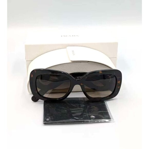 Pre-owned Prada Square Baroque Swirl SPR 27O Acetate Sunglasses Tortoise - Picture 10 of 10